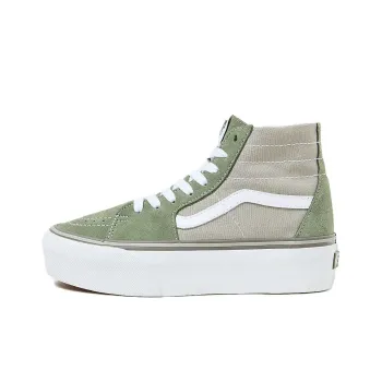 Vans SK8 Cushioned Wear-Resistant Height Increasing High-Top Skateboard Shoes Unisex Green Gray
