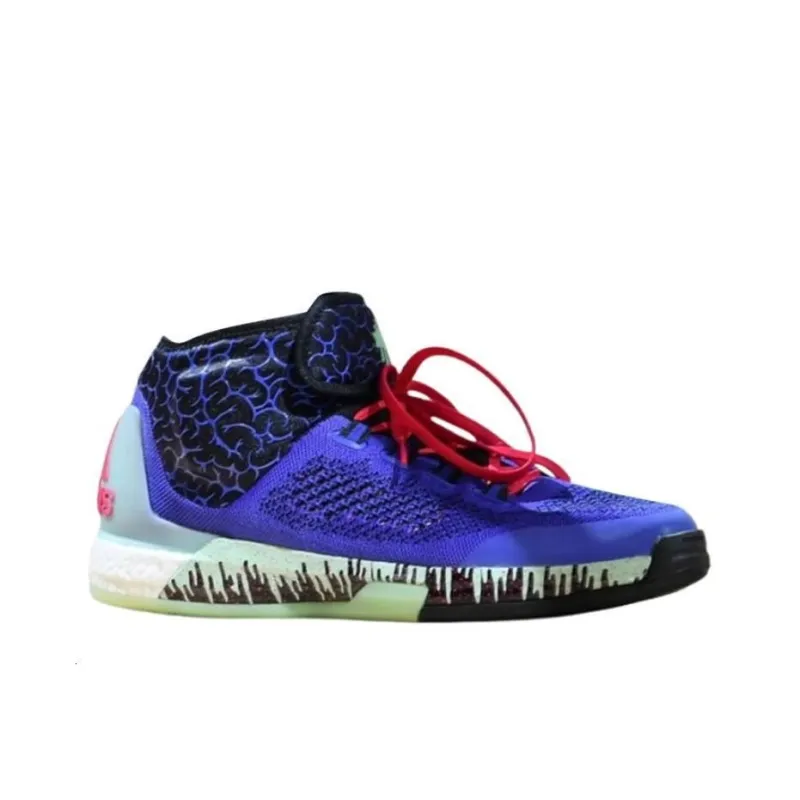 Adidas Crazylight Boost 2016 'Halloween' Durable Cushioning Low Top Basketball Shoes Men's Purple Blue Red-1