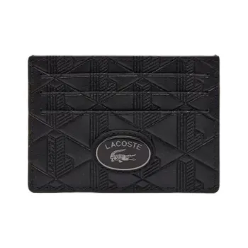 LACOSTE Monogram print Leather Card Holder