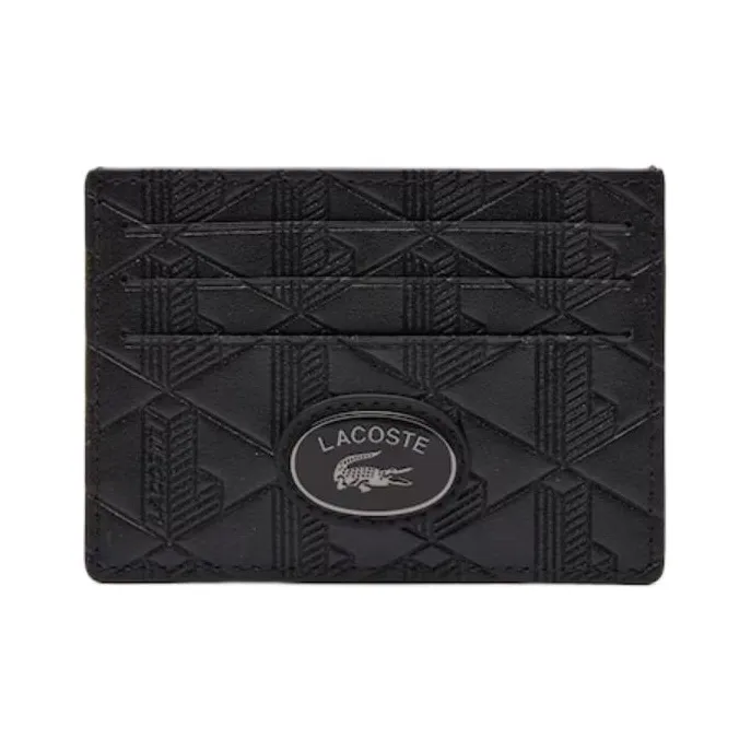 LACOSTE Monogram print Leather Card Holder-0