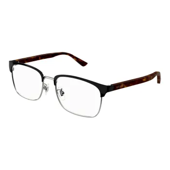 GUCCI Acetate Metal Browline Eyeglass Frames Men's Tortoiseshell