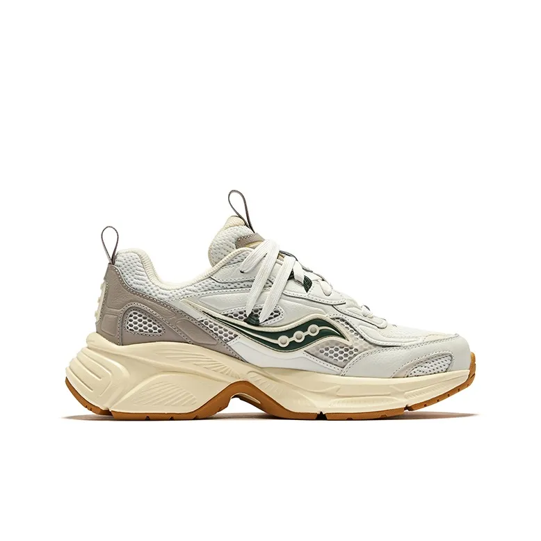 Saucony 2K CAVALRY Low Top Running Shoes Unisex White Gray Green-1