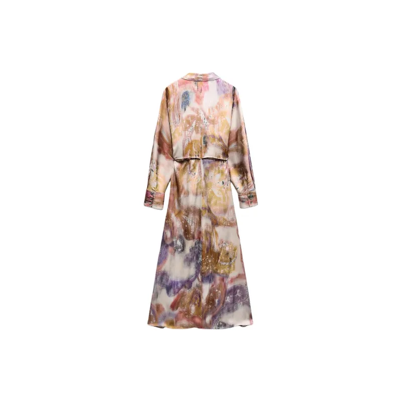 ZARA Long Sleeved Dresses Women's Multicolor-1