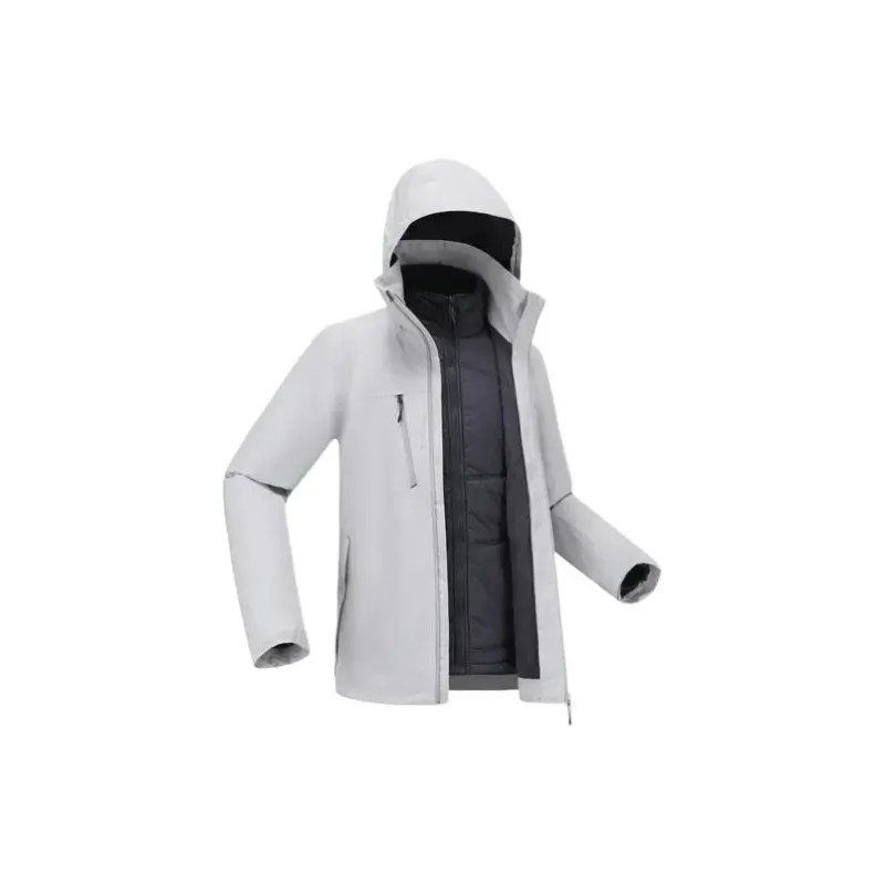 DECATHLON Water Resistant Windproof Wear Resistant Warm Windbreaker Jacket Men's Zinc Gray-2