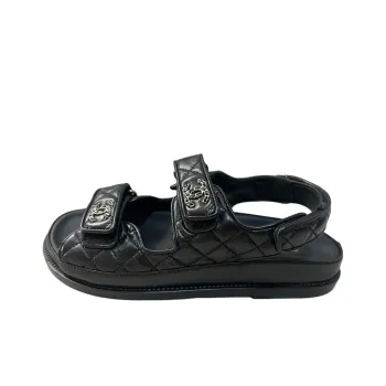 CHANEL Beach Sandals Women's Black