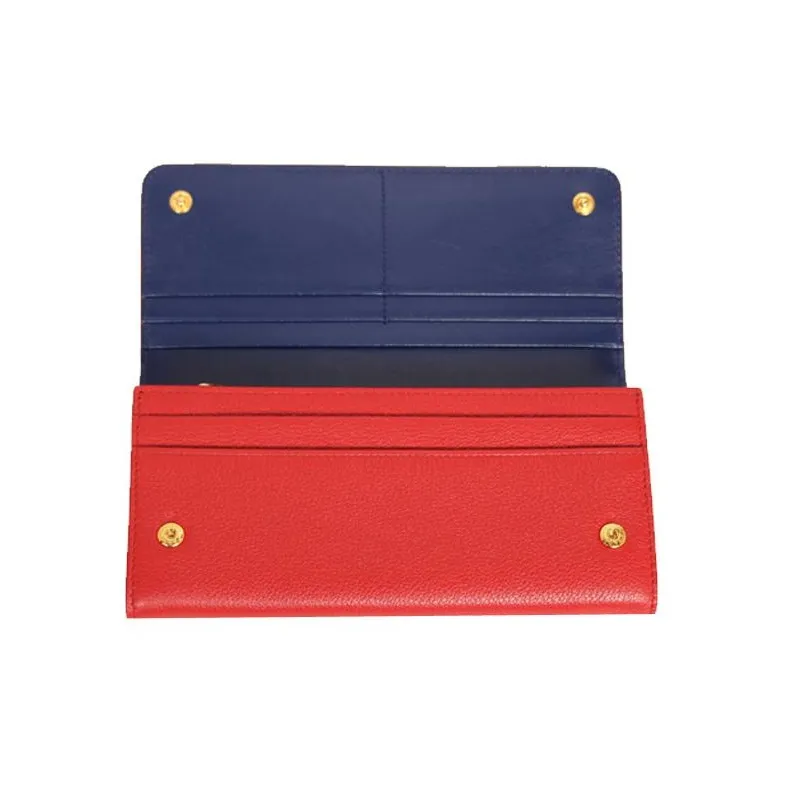 PRADA Cow Leather Wallet Women's Red-4