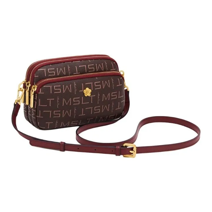 MashaLanti PVC Small Square Bag Crossbody Bag Shoulder Bag Small Size Women's Burgundy-2
