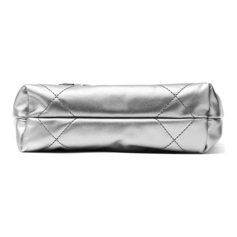 CHANEL 22Bag Calfskin Bucket Bag, Shoulder Bag, Crossbody Bag Mini Women's Silver & Black-3