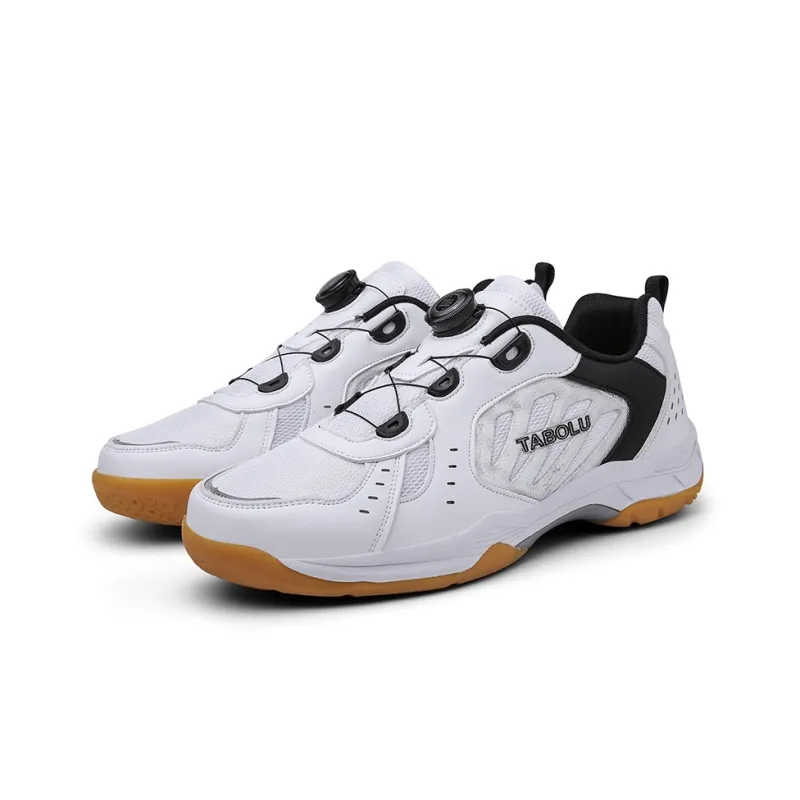 TABOLU Cushioning Coverage Support Abrasion-Resistant Lightweight Low-Top Badminton Shoes Unisex White-3