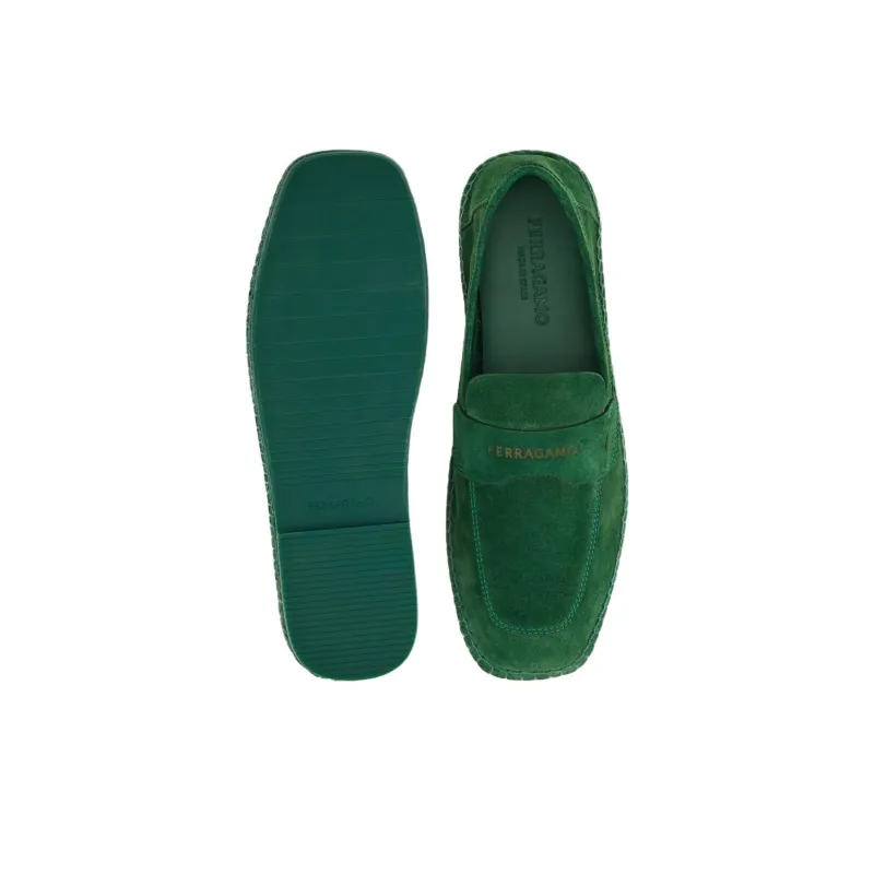 FERRAGAMO Logo-debossed Suede Loafers-3