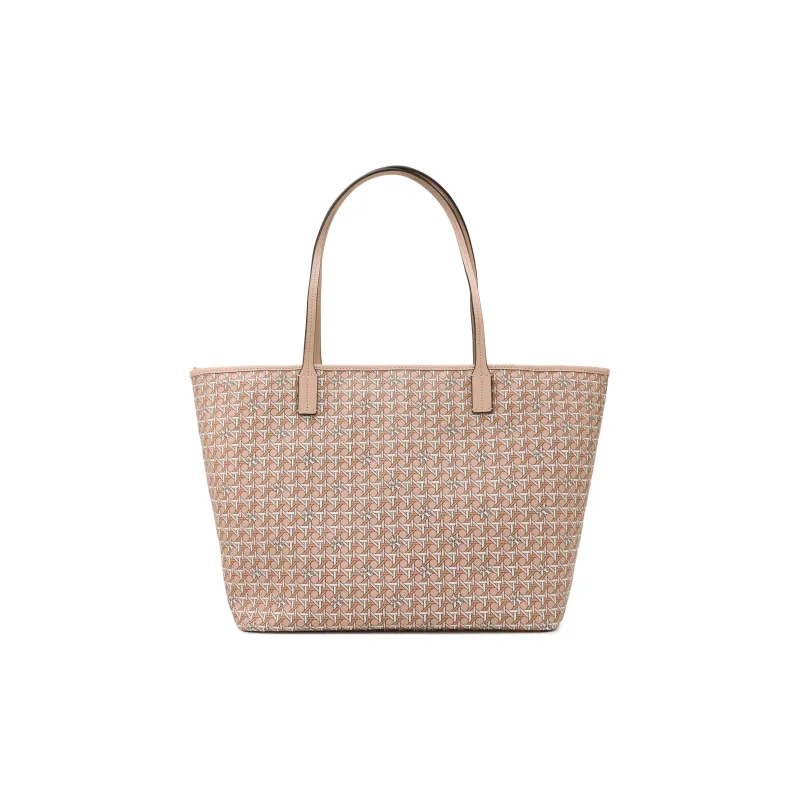 TORY BURCH Canvas Combo Bag Tote Bag Shopping Bag Handbag Shoulder Bag Medium Size Women's Peach Pink-3