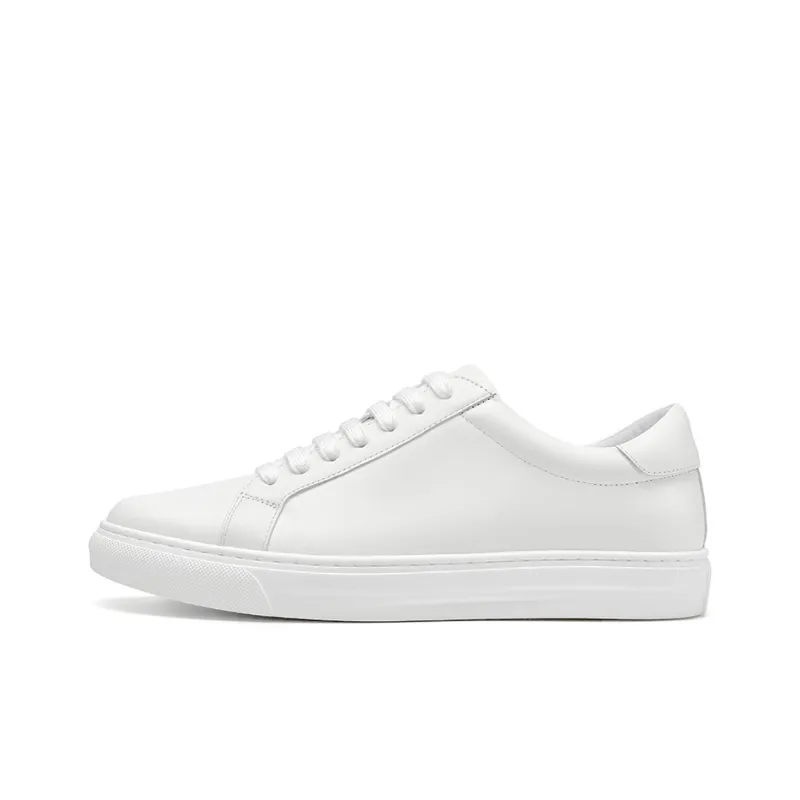 Beau Today Abrasion Resistant, Lightweight, And Breathable Low Top Skateboard Shoes Men's White-0