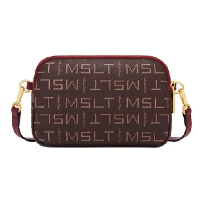 MashaLanti PVC Small Square Bag Crossbody Bag Shoulder Bag Small Size Women's Burgundy-6