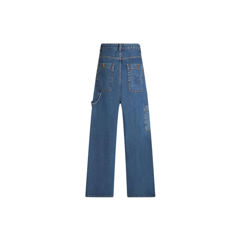 ETRO Pegaso Embroidered High Waist Wide Leg Jeans-1