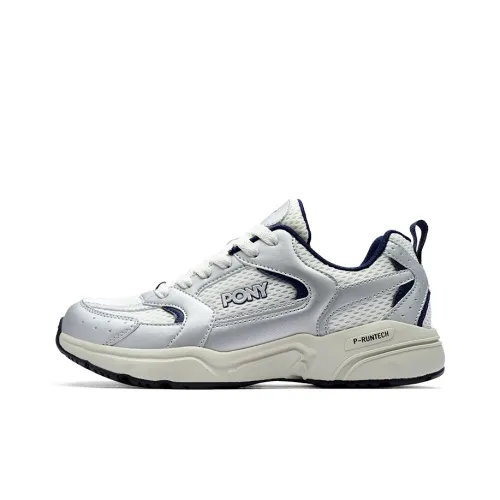 PONY Anti-Slip Wear-Resistant Low-Top Running Shoes Unisex Silver