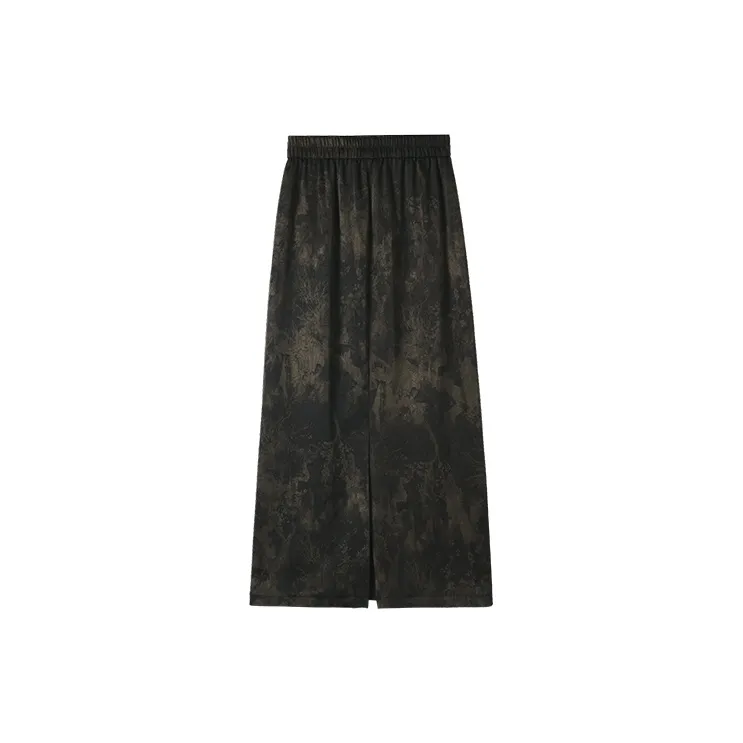 HIPPIEMISS Denim Long Skirts Women's Black-1