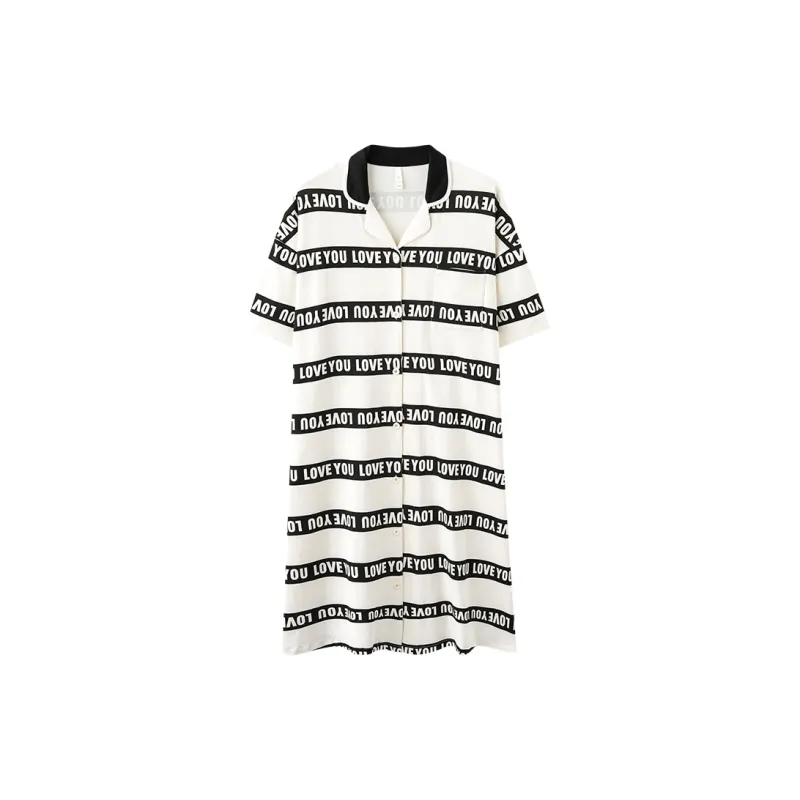 Tianmicat Nightgown Women's White-0