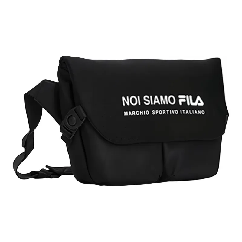 FILA FUSION Fabric Shoulder Bag, Crossbody Bag Regular Unisex Pitch Black-4