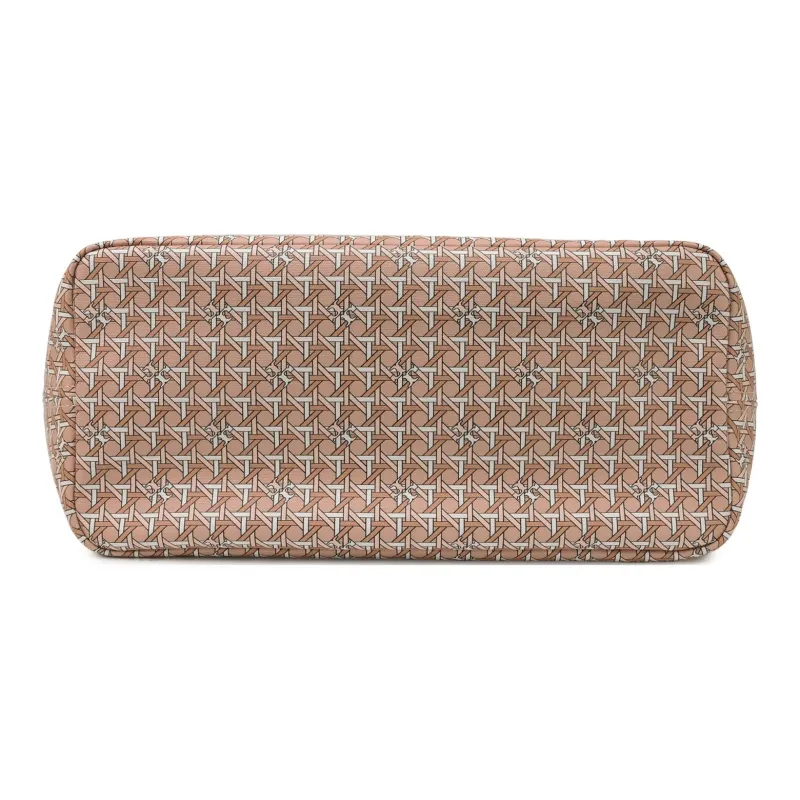 TORY BURCH Canvas Combo Bag Tote Bag Shopping Bag Handbag Shoulder Bag Medium Size Women's Peach Pink-4