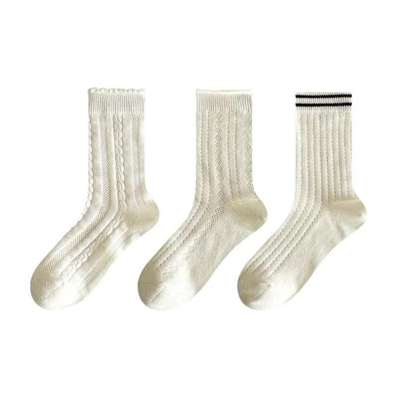 AUGUST Mid Calf Socks Women's 3 Pack-2