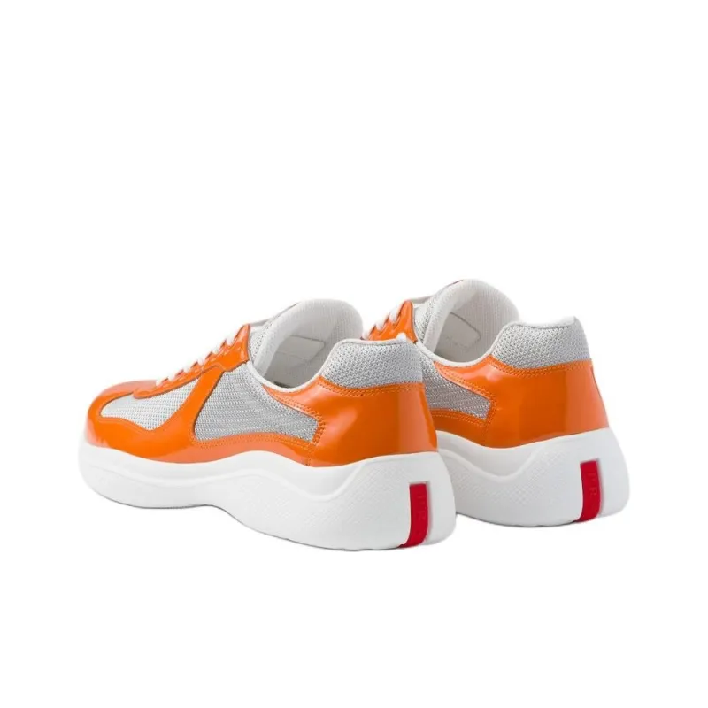 PRADA America's Cup Low-Top Casual Shoes Men's White Orange-3