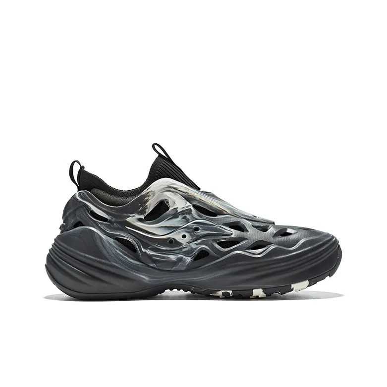 Saucony FOAM WEB Low Top Running Shoes Unisex Dark Gray Beige-1
