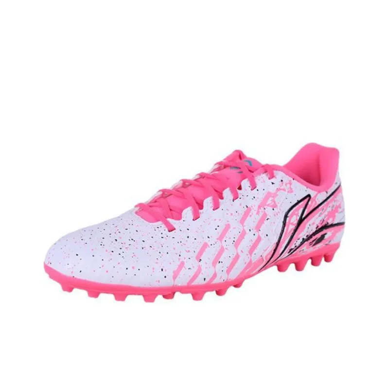 LiNing MG Rubber Short Studs Cushioning, Slip Resistant, And Abrasion Resistant Soccer Shoes Men's Pink-2