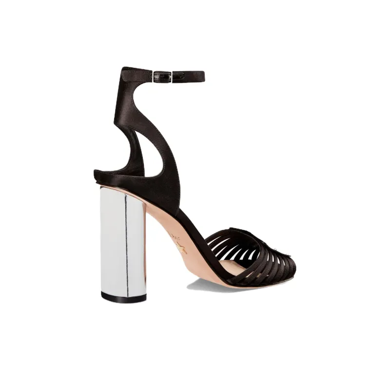 DIOR One-Strap Sandals 10cm Women's Black-4