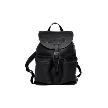 LONGCHAMP Leather Backpack Large Size Unisex Black