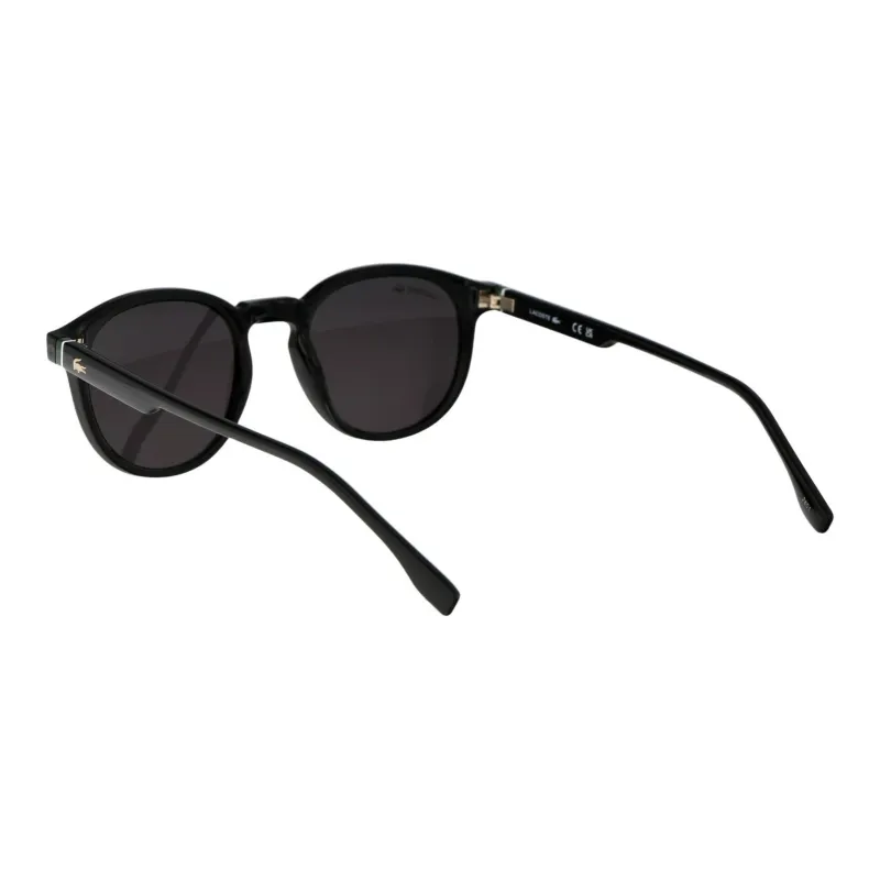 LACOSTE Acetate Round Sunglasses Men's Black-3