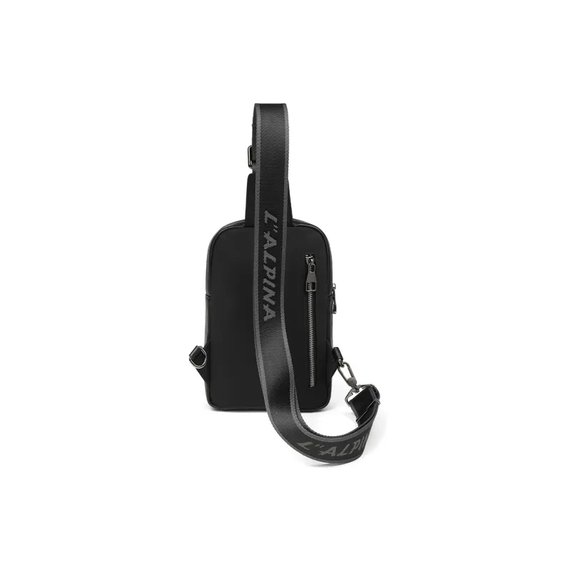 L'ALPINA Top Grain Cow Leather Small Backpack Crossbody Bag Sling Bag Regular Men's Black-2