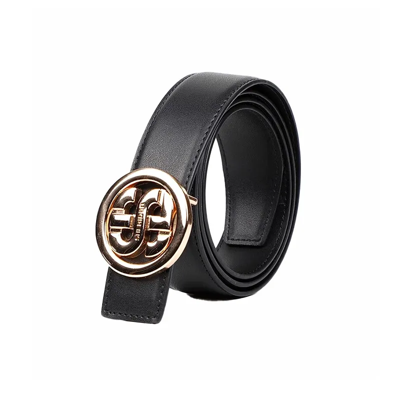 SHERIDan Business Casual Cow Leather Plate Buckle Belt Men's Black Width  3.5cm-2