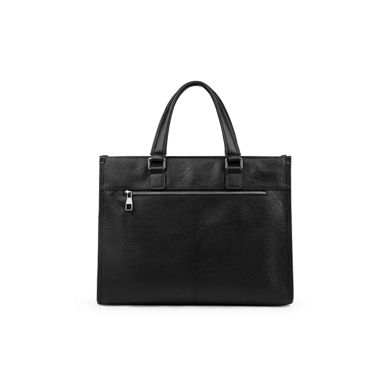 L'ALPINA Cow Leather Laptop Bag, Commute Bag, Handbag, Briefcase Tubas Men's Black-3