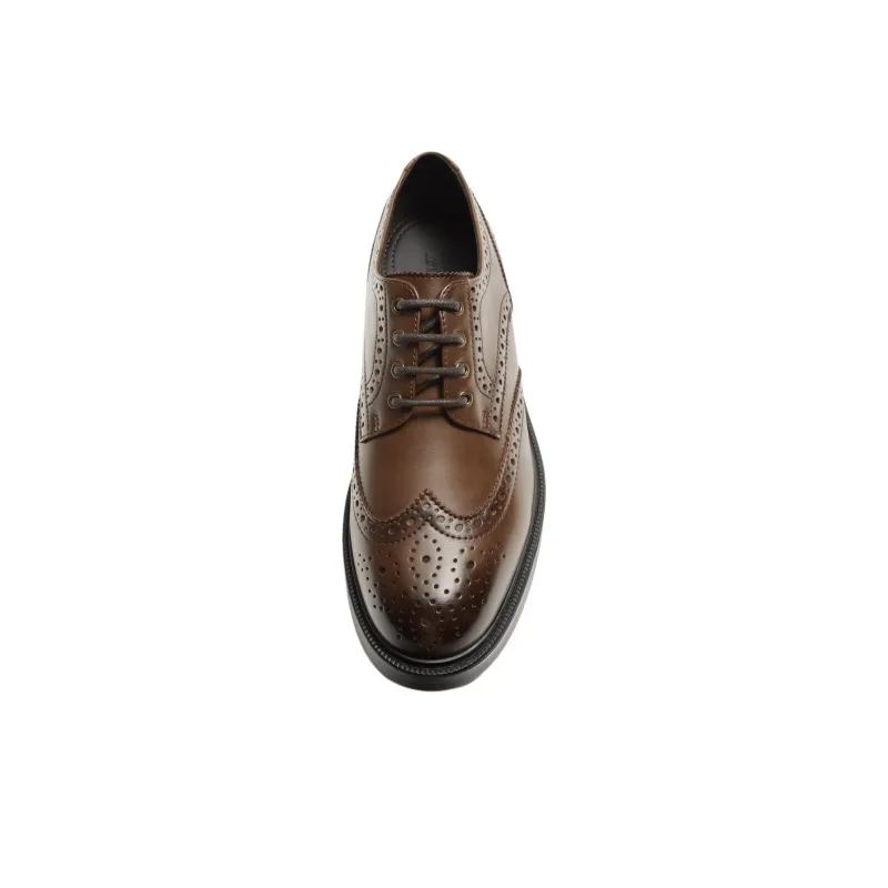 ZARA Dress Shoes Men Low Top Brown-3