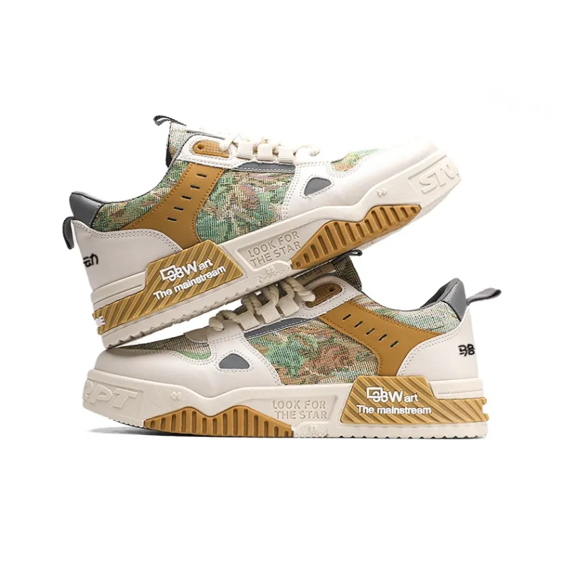 Locke Embroidered Graffiti Lightweight Low-Top Skateboard Shoes Men's-2