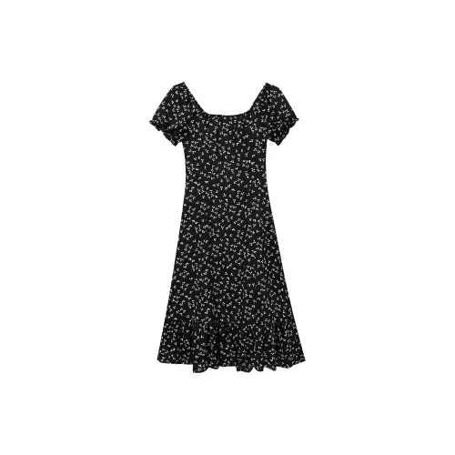 Udon House Short-Sleeved Dresses Women's Black