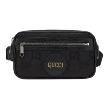 GUCCI Off The Grid Leather With Nylon Sling Bag Fanny Pack Unisex Black