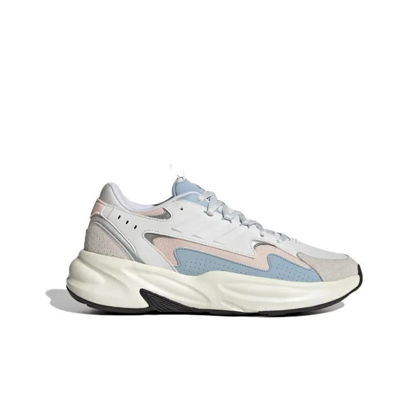 Adidas Ozwave Cushioning Wear Resistant Low Top Chunky Sneakers Unisex White Pink Blue-1