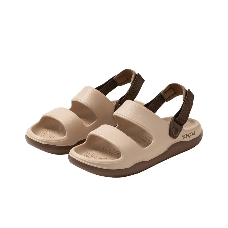 Far port Beach Sandals Unisex Milk Tea/Toffee Orange/Pearl White/Night Black/Dark Brown-1