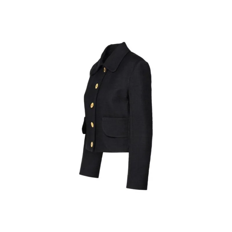 Patou Button-Up Cropped Tweed Jacket-2