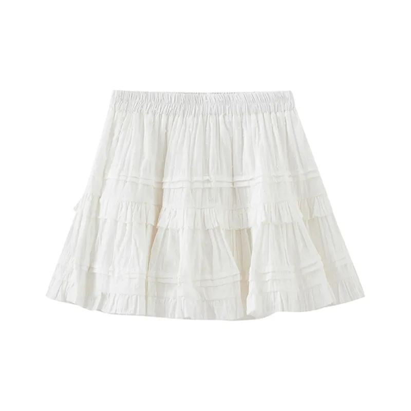 FLIM Casual Short Skirts Women's White-1