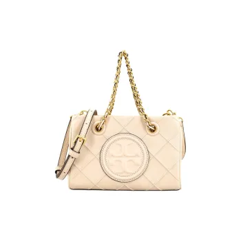 TORY BURCH Fleming Sheepskin Tote Bag Shopping Bag Handbag Shoulder Bag Mini Women's Cream White