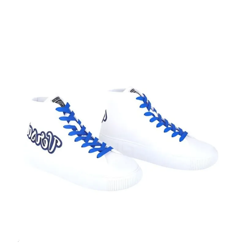 VERSACE High Top Skateboard Shoes Men's White Blue-3