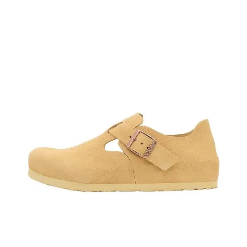 Birkenstock London Suede Leather Narrow Fit Shoes 'Latte Cream' Women's