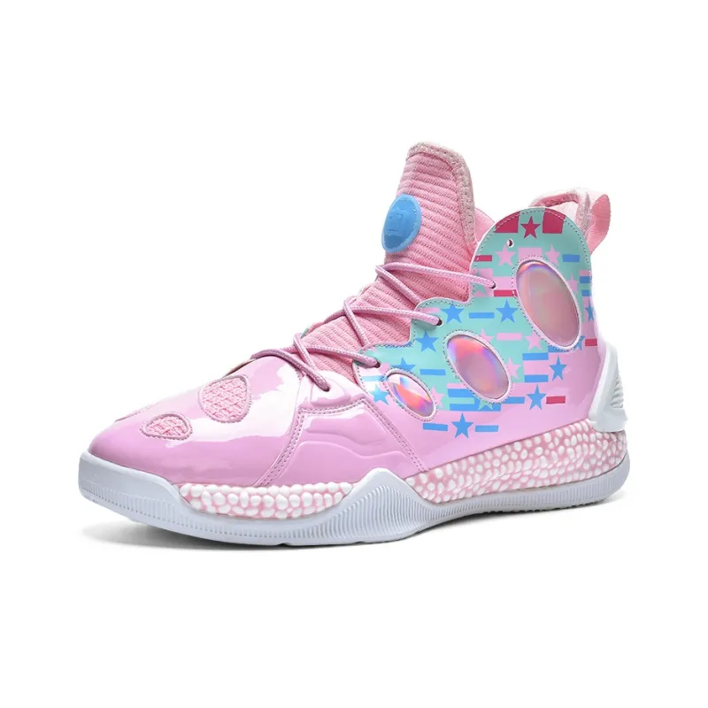 IVERSON Anti Slip Wear Resistant High Top Basketball Shoes Unisex Cherry Blossom Pink-1