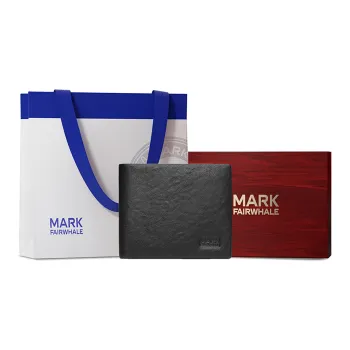 FAIRWHALE Top Grain Cow Leather Wallet Regular Men's Black