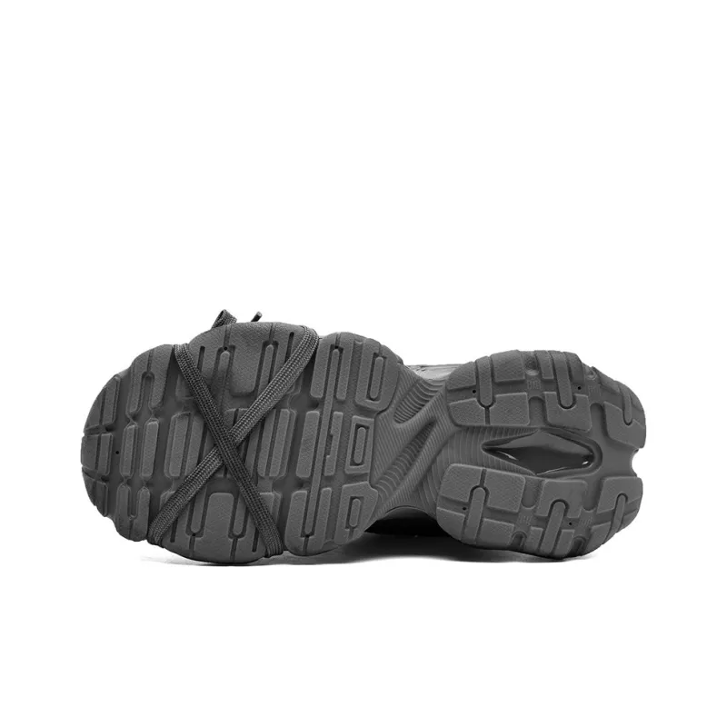 AOKANG Chunky Sneakers Women's Low Top Black Distressed/Black/Gray/Gray Distressed-27