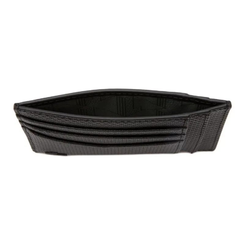 LACOSTE Calfskin Card Holder Men's Black-2