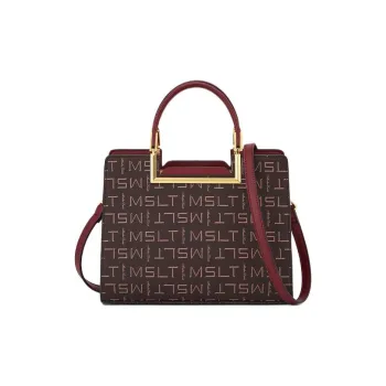 MashaLanti PVC Kelly Bag Handbag Shoulder Bag Crossbody Bag Large Size Women's Burgundy