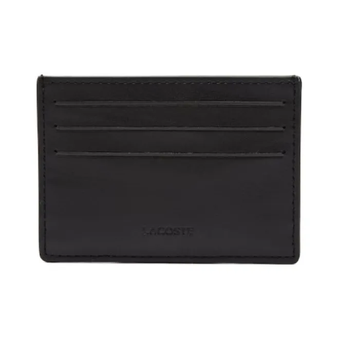 LACOSTE Monogram print Leather Card Holder-1
